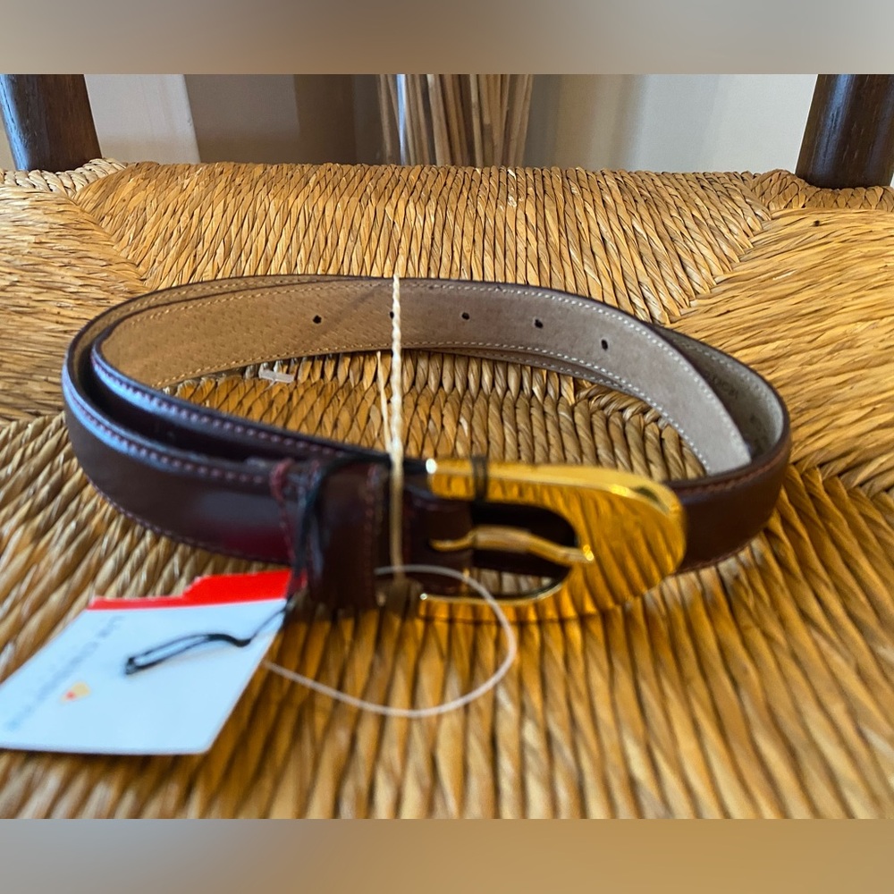 🆕 LIZ CLAIBORNE DARK BROWN WOMAN'S BONDED LEATHER BELT SIZE MEDIUM NEW WITH TAG